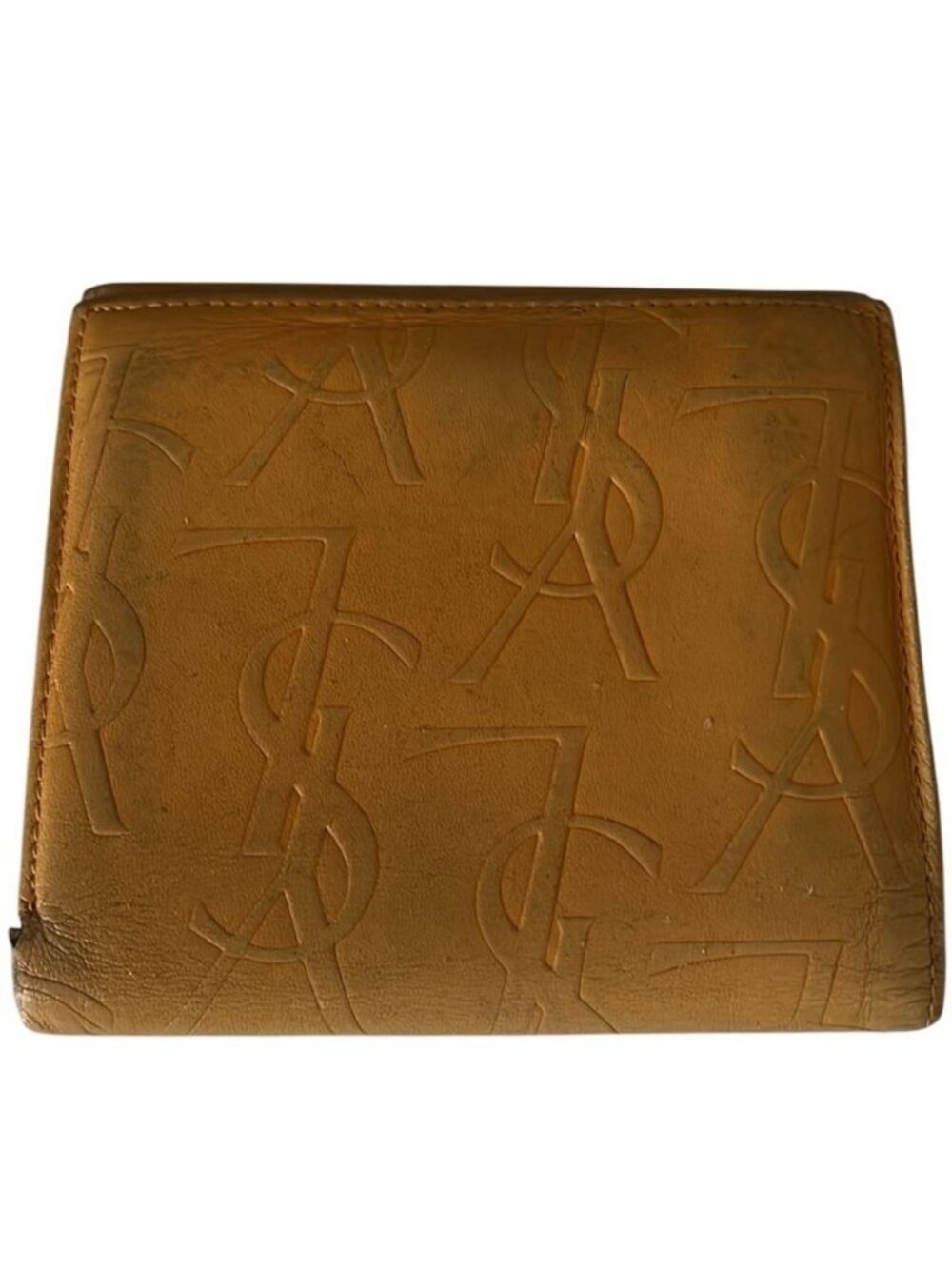 Yves Saint Laurent Yellow Leather Embossed Bifold Wallet - Picture 5 of 12